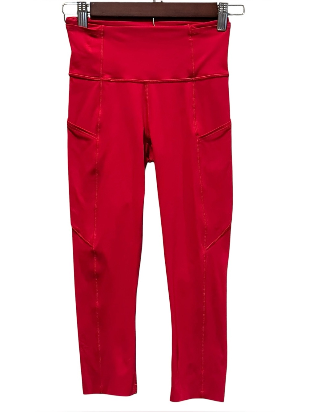 Lululemon Fast Free Crop II 19" Womens High-Waisted Leggings Size 2 W6BCUS Red
